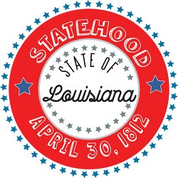 Louisiana Statehood 1812 date statehood round style with stars c