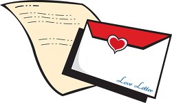 love letter with envelope clipart