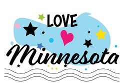Love Minnesota Hearts Stars Logo Clipart