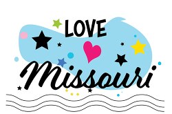 Love Missourii Hearts Stars Logo Clipart