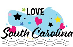 Love South Carolina Hearts Stars