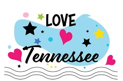 Love Tennessee Hearts Stars Logo Clipart