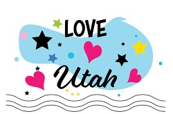 Love Utah Hearts Stars Logo Clipart