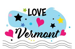 Love Vermont Hearts Stars Logo Clipart