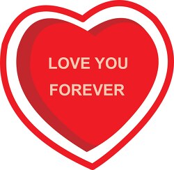 love you forever red heart clipart