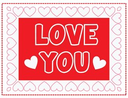 love you valentines day border hearts 3 clipart