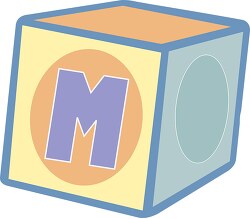 M alphabet block clipart