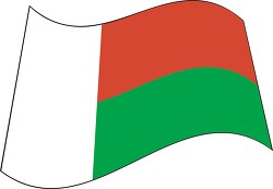 Madagascar flag flat design wavy clipart