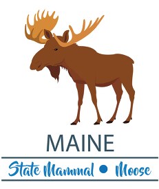 Maine state mammal moose clipart image
