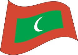 Maldives flag flat design wavy clipart