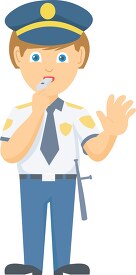 male safety police officer directing traffic clipart