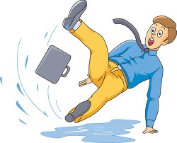 man  slips and falls in water clipart