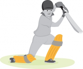 man batting playing cricket gray color