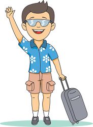 man going on holiday clipart