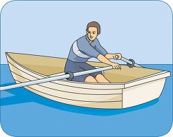 man in a row boat clipart
