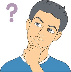 man in questioning thoughts clipart