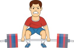 man lifts heavy eights for strength training vector clipart 2
