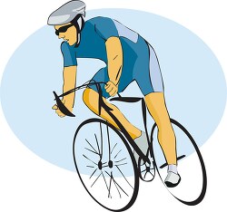 man participating in bike race clipart