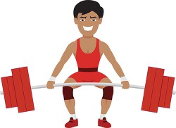 man preparing to lift heavy weights weightlifting clipart