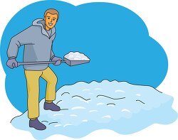 man snow shoveling