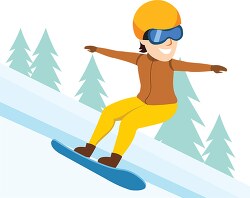 man snowboarding winter sports clipart