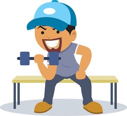 man traininig in gym health clipart