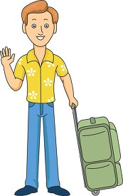man traveling with luggage clipart