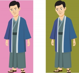 Man Wearing Japanese Traditional Clothing Asia Clipart