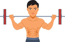 man working out weightlifting exercise in gym health clipart