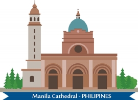 manila cathedral philipines clipart