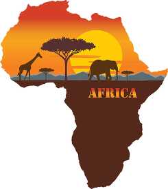 map of africa image sunset animals clipart