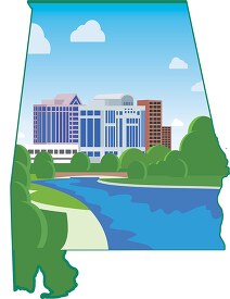 map of alabama with huntsville overlay clipart