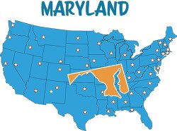 maryland map united states clipart