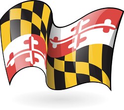maryland state flag waving clipart