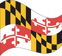Maryland state flat design waving flag
