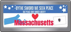 massachusetts state license plate with motto clipart