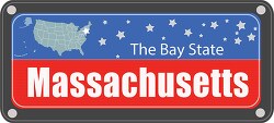 massachusetts state license plate with nickname clipart
