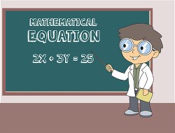 mathematical equations on chalkboard clipart