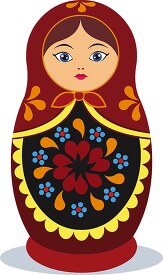 matryoshka russian wooden nesting doll clipart