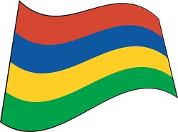 Mauritius flag flat design wavy clipart