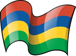 Mauritius wavy country flag clipart