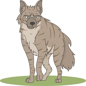 mean looking striped hyena clipart