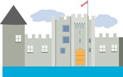 medieval castle clipart with flag