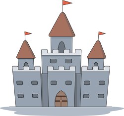 medieval castle spires and flags clipart