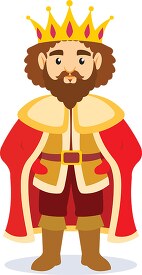 medieval king wearing robe crown clipart