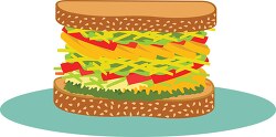 mediterranean healthy vegan sandwich clipart