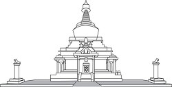 memorial chorten in thimphu bhutan outline clipart