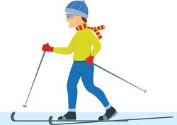men cross country skiing winter sports clipart