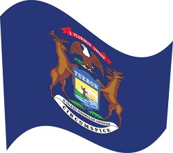 michigan state flat design waving flag