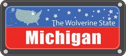 michigan state license plate with nickname clipart